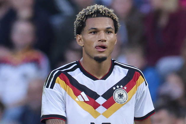 Paris Brunner of Germany looks dejected during the UEFA Under-21 EURO qualifier between Germany U21 and Georgia U21 at Almstadion on October 6, 2026, in Bielefeld, Germany. Photo by Marco Steinbrenner, DeFodi Images