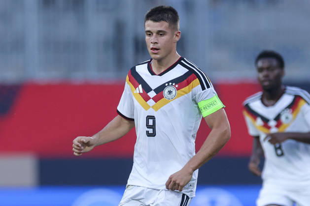 Nicolo Tresoldi of Germany watches the UEFA Under-21 EURO qualifier between Germany U21 and Georgia U21 at Almstadion on October 6, 2026, in Bielefeld, Germany. Photo by Marco Steinbrenner, DeFodi Images
