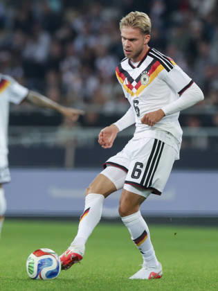 Leandro Morgalla of Germany controls the ball during the UEFA Under-21 EURO qualifier between Germany U21 and Georgia U21 at Almstadion on October 6, 2026, in Bielefeld, Germany. Photo by Marco Steinbrenner, DeFodi Images