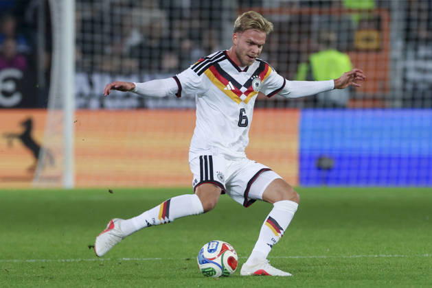 Leandro Morgalla of Germany controls the ball during the UEFA Under-21 EURO qualifier between Germany U21 and Georgia U21 at Almstadion on October 6, 2026, in Bielefeld, Germany. Photo by Marco Steinbrenner, DeFodi Images