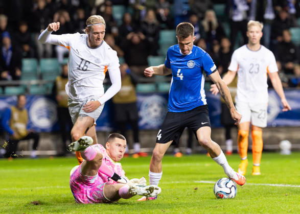 06.10.2026, Tallinn. Football Nations League. Estonia VS Iceland 0:0. Photo Tairo Lutter, Postimees Tallinn Harjumaa Estonia 1TL06OCT26A38 Copyright: xTairoxLutterx Goalkeeper Hakon Valdimarsson, 16 Stefan Teitur Thordarson, 4 Mattias Käit