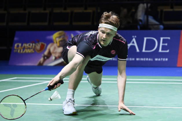 Anders Antonsen of Denmark in action during the badminton Clash of Clans Arctic Open 2026 tournament in Vantaa, Finland, on October 7, 2026. - ANTTI AIMO-KOIVISTO Vantaa Finland OrLjzWmHZNE Copyright: xAnttixAimo-Koivistox OrLjzWmHZNE