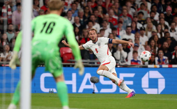 Harry Kane (E) at the England v Czechia UEFA Nations League Group 3 match, at Wembley Stadium, London, UK, on 6th October, 2026. .