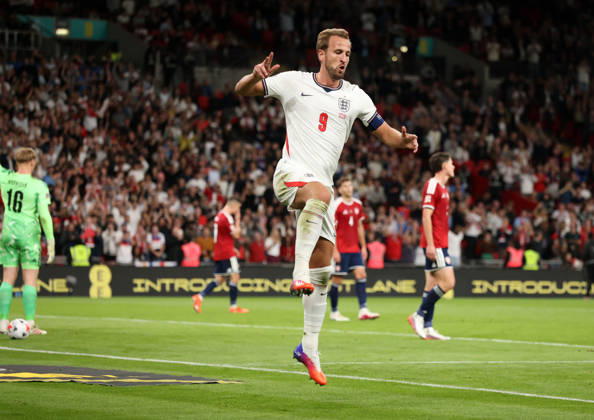 Harry Kane (E) celebrates scoring the second England goal (2-0) at the England v Czechia UEFA Nations League Group 3 match, at Wembley Stadium, London, UK, on 6th October, 2026.  .