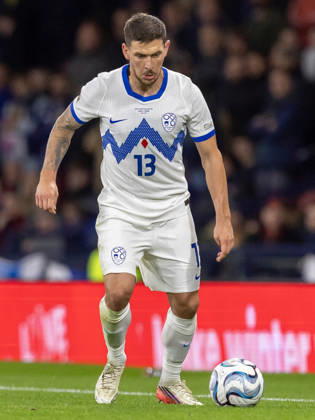 Scotland v Slovenia, UEFA Nations League Erik JanÅ¾a of Slovenia during the UEFA Nations League League B Group B1 between Scotland and Slovenia. Barclays Hampden, Hampden Park, Glasgow, Scotland. 6 October 2026. Hampden Park Barclays Hampden Glasgow Scotland Editorial use only , Copyright: xColinxPoultneyx PSI-24964-0101