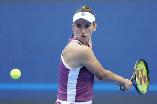 2026 China Open Women s Singles Round of 16 match in Beijing - 07 Oct. Elise Mertens of Belgium seen in action against Coco Gauff of the United States (Not in picture) during Women s Singles Round of 16 match on day eight of China Open at the National Tennis Center. Beijing China Copyright: xPolyxFeix xSOPAxImagesx 20261007_7004_096