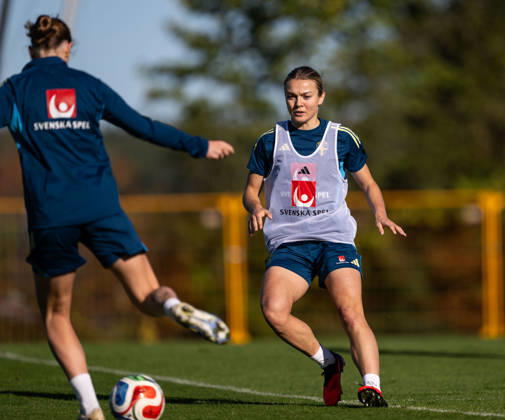 October 7, 2026: Beata Olsson of the Swedish women’s national soccer team during a training session on October 7, 2026 in Stockholm. Photo by Emma Wallskog, BILDBYRAN, code EW EW0716: soccer, football, fotball, World Cup qualifiers, FIFA Women’s World Cup qualifier, training, Sweden, women’s soccer, bbeng Copyright: EMMAxWALLSKOG BB261007EW053