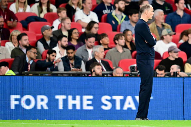 England v Czechia, UEFA Nations League England manager Thomas Tuchel in front of a sign saying for the stay during the UEFA Nations League match between England and Czechia at Wembley Stadium, London, UK on 6 October 2026. London Wembley Stadium Greater London UK Editorial use only , Copyright: xDennisxGoodwinx PSI-24957-0081