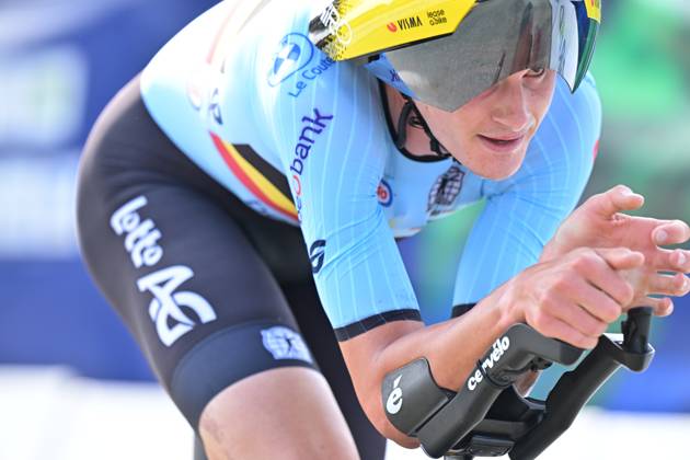 Belgium s Aldo Taillieu pictured in action during the Men U23 Individual Time Trial race (22km) at the cycling UEC Road European Championships, in Ljubljana, Slovenia, on Wednesday 7 October 2026. The UEC Road European Championships are taking place from 02 to 07 October in Ljubljana, Slovenia. DAVIDxPINTENS  x189040303x