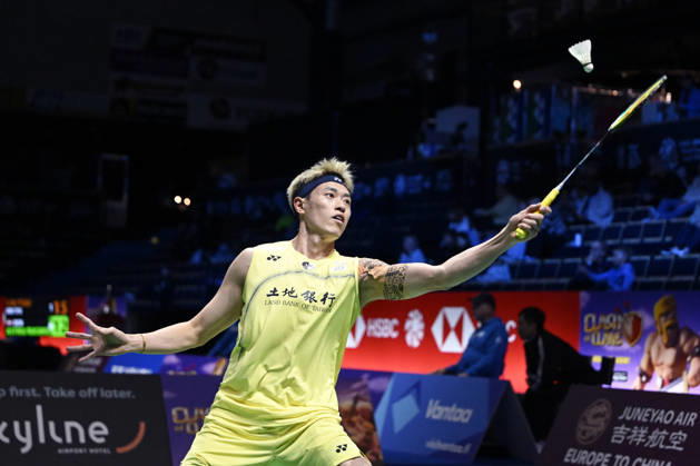 Lin Chun-Yi of Taiwan in action during the badminton Clash of Clans Arctic Open 2026 tournament in Vantaa, Finland, on October 7, 2026. - ANTTI AIMO-KOIVISTO Vantaa Finland t-AVJVyn1w0 Copyright: xAnttixAimo-Koivistox t-AVJVyn1w0