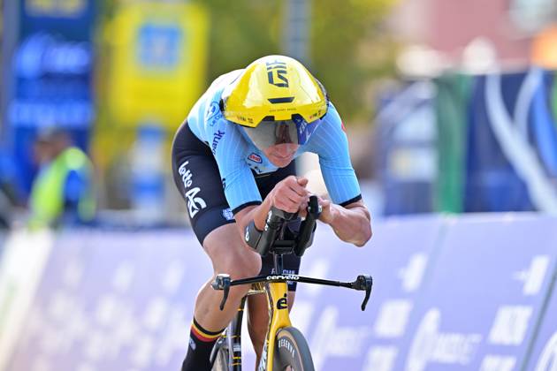Belgium s Aldo Taillieu pictured in action during the Men U23 Individual Time Trial race (22km) at the cycling UEC Road European Championships, in Ljubljana, Slovenia, on Wednesday 7 October 2026. The UEC Road European Championships are taking place from 02 to 07 October in Ljubljana, Slovenia. DAVIDxPINTENS x189040432x