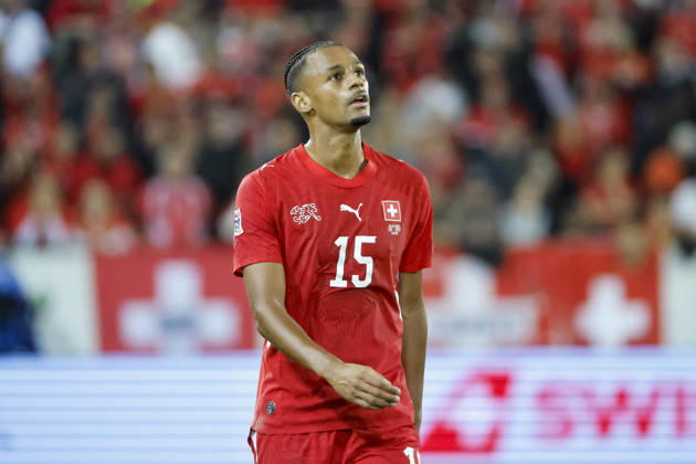 Djibril Sow Switzerland, 15, facial expressions, emotion, Switzerland, UEFA, Nations League, Matchday 4, Switzerland vs. North Macedonia, October 6, 2026, Lucerne Swissporarena, Switzerland Copyright: xGrantxHubbsx