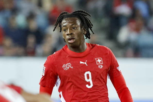 Johan Manzambi Switzerland, 09, Facial Expressions, Emotion, Switzerland, UEFA, Nations League, Matchday 4, Switzerland vs. North Macedonia, October 6, 2026, Lucerne Swissporarena, Switzerland Copyright: xGrantxHubbsx