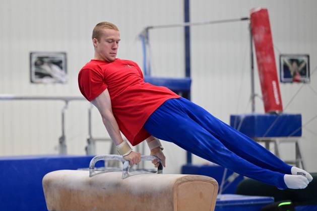Belgian gymnast Kilan Van der Aa pictured during a training session of Belgium s artistic gymnastics team, Wednesday 7 October 2026, in Gent, ahead of the Worlds Championships in Rotterdam from 17 to 25 October 2026. DIRKxWAEM x189042594x