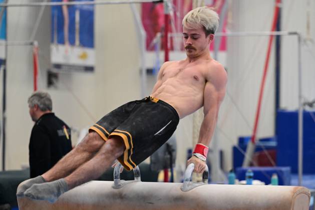 Belgian gymnast Nicola Cuyle pictured during a training session of Belgium s artistic gymnastics team, Wednesday 7 October 2026, in Gent, ahead of the Worlds Championships in Rotterdam from 17 to 25 October 2026. DIRKxWAEM x189042291x