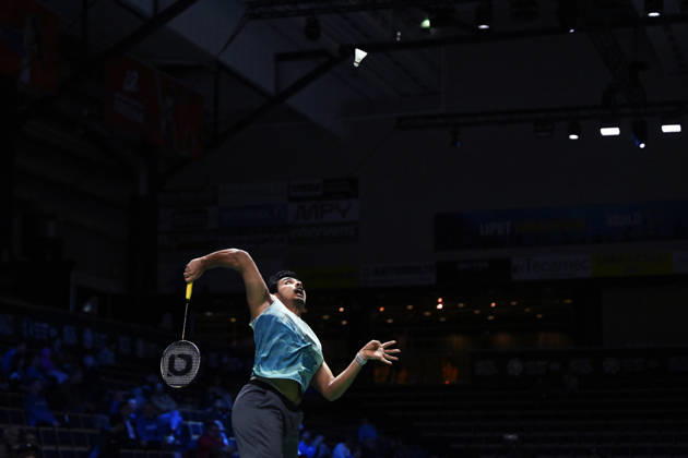 Tharun Mannepalli of India during the badminton Clash of Clans Arctic Open 2026 tournament in Vantaa, Finland, on October 7, 2026. - ANTTI AIMO-KOIVISTO Vantaa Finland EsjNzqhQJSA Copyright: xAnttixAimo-Koivistox EsjNzqhQJSA