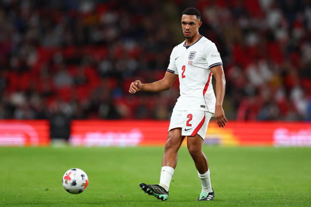 London, England, 6th October 2026. Trent Alexander-Arnold of England during the England vs Czech Republic UEFA Nations League match at Wembley Stadium, London. Picture credit should read: Paul Terry Sportimage EDITORIAL USE ONLY. No use with unauthorised audio, video, data, fixture lists, club league logos or live services. Online in-match use limited to 120 images, no video emulation. No use in betting, games or single club league player publications. SPI_092_PT_England__Czechia SPI-5055-0092