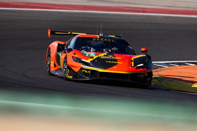 AUTO - ELMS - 4 HOURS OF PORTIMAO 2026 74 GILBERT Andrew (uae), RUEDA Fran (esp), LEROUX Romain (fra), Kessel Racing, Ferrari 296 LMGT3 Evo, LMGT3, action during the 4 Hours of Portimao 2026, 6th round of the 2026 European Le Mans Series on the Autodromo Internacional do Algarve from October 8 to 10, 2026 in Portimao, Portugal - Copyright: xJoaoxFilipex