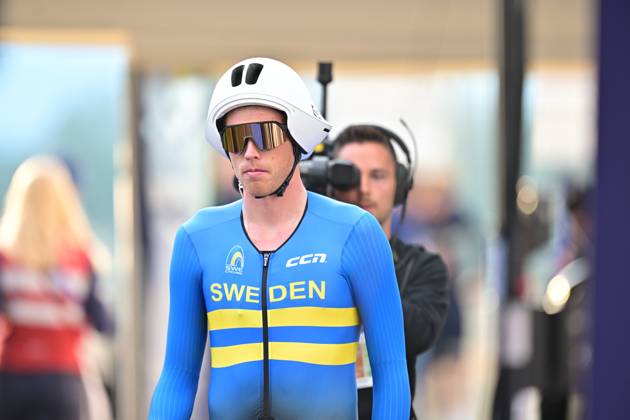 Sweden s Jakob Soderqvist pictured at the start of the Men Elite Individual Time Trial race (22km) at the cycling UEC Road European Championships, in Ljubljana, Slovenia, on Wednesday 7 October 2026. The UEC Road European Championships are taking place from 02 to 07 October in Ljubljana, Slovenia. DAVIDxPINTENS x189062702x