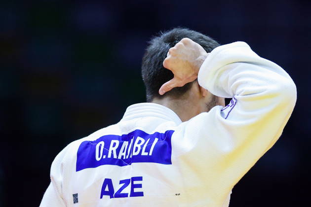 AZERBAIJAN, BAKU - OCTOBER 7, 2026: Omar Radzhabli of Azerbaijan after a -81 kg bout against Abylaikhan Zhubanazar of Kazakhstan as part of the 2026 World Judo Championships at the National Gymnastics Arena 2026 World Judo Championships In Baku  - ZUMAt113 20261007_zaa_t113_448 Copyright: xMikhailxSinitsynx