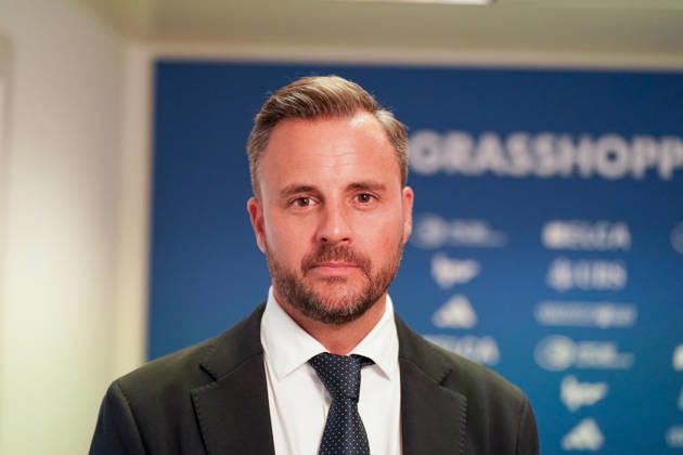 Ludovic Deléchat, Chairman of the Board of Directors of Grasshopper Fussball AG (GFAG), at the Grasshopper Club Zürich (GCZ) press conference in Zurich. Portrait: Ludovic Deléchat, Ludovic Delechat, GC Zurich, GCZ, Grasshoppers, Chairman of the Board of Directors, President, GFAG, Bridge Football Group, club leadership, management, leadership, media conference, press conference, media, soccer, Swiss soccer, Super League, Zurich Copyright: xJOERANxSTEINSIEKx