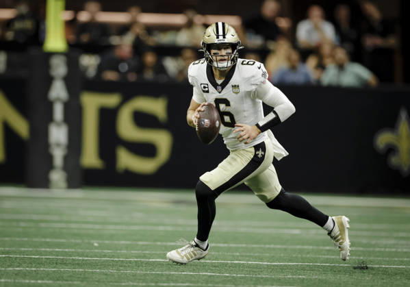 NEW ORLEANS, LA - OCTOBER 05: Tyler Shough 6 of the New Orleans Saints plays against the Atlanta Falcons during the first half of a game at Caesars Superdome on October 5, 2026, in New Orleans, Louisiana. (Photo by Derick Hingle Icon Sportswire) NFL, American Football Herren, USA OCT 05 Falcons at Saints EDITORIAL USE ONLY Icon12626105134