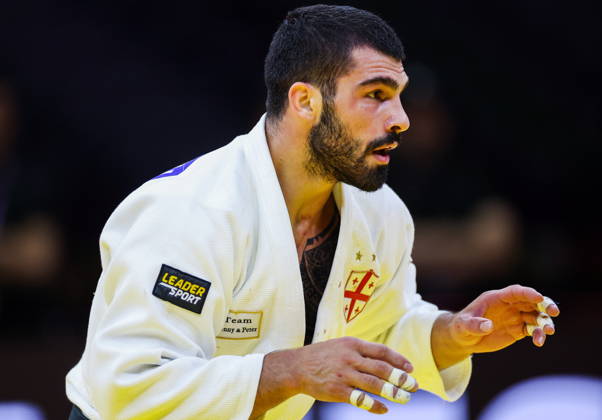 AZERBAIJAN, BAKU - OCTOBER 7, 2026: Tato Grigalashvili of Georgia competes with Zelim Tckaev of Azerbaijan in a -81 kg bout as part of the 2026 World Judo Championships at the National Gymnastics Arena. Mikhail Sinitsyn TASS  98916219