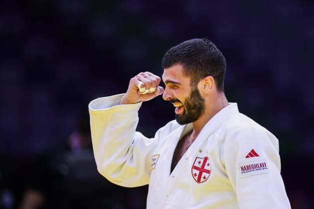 AZERBAIJAN, BAKU - OCTOBER 7, 2026: Tato Grigalashvili of Georgia wins Zelim Tckaev of Azerbaijan in a -81 kg bout as part of the 2026 World Judo Championships at the National Gymnastics Arena 2026 World Judo Championships In Baku  - ZUMAt113 20261007_zaa_t113_497 Copyright: xMikhailxSinitsynx