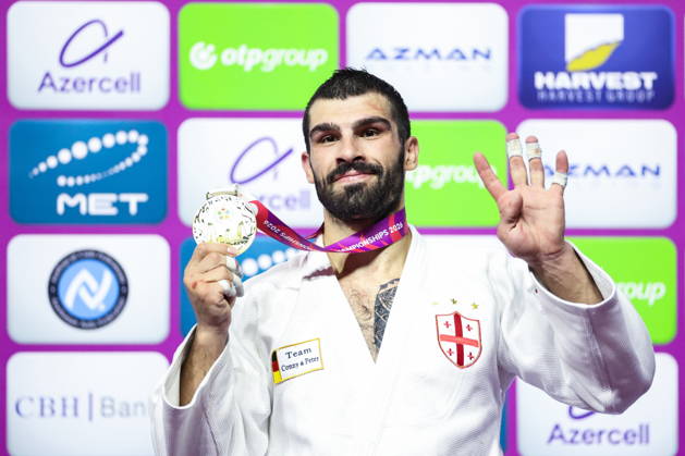 AZERBAIJAN, BAKU - OCTOBER 7, 2026: 1st placed Tato Grigalashvili of Georgia attend an award ceremony for the men s -81 kg category during the 2026 World Judo Championships at the National Gymnastics Arena 2026 World Judo Championships In Baku  - ZUMAt113 20261007_zaa_t113_511 Copyright: xMikhailxSinitsynx
