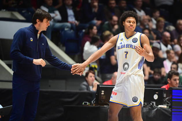 Men s basketball Champions League, group G, 1st round, match Slavia Praha NBK and Alba Berlin in Pardubice, Czech Republic, October 7, 2026. Jack Kayil of Alba Berlin. (CTKxPhoto JosefxVostarek) CTKPhotoP2026100707483 CTKPhotoP2026100707483