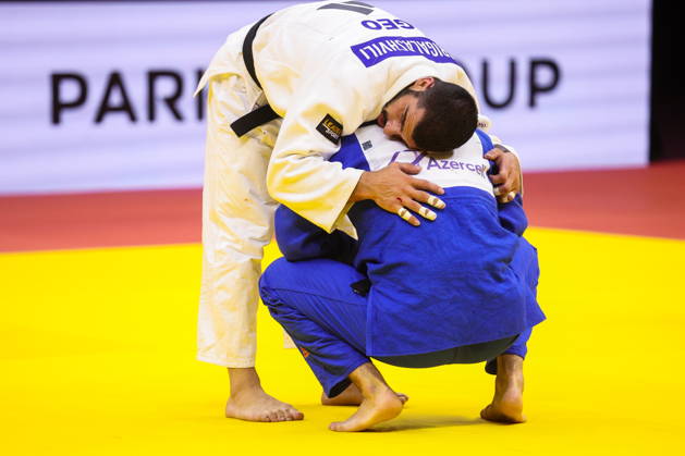 AZERBAIJAN, BAKU - OCTOBER 7, 2026: Tato Grigalashvili (L) of Georgia and Zelim Tckaev of Azerbaijan compete in their -81 kg bout as part of the 2026 World Judo Championships at the National Gymnastics Arena 2026 World Judo Championships In Baku  - ZUMAt113 20261007_zaa_t113_529 Copyright: xMikhailxSinitsynx