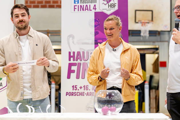 Dortmund, October 7, 2026, Handball, Women s, Alsco Women s Handball Bundesliga, Matchday 5, BVB Borussia Dortmund vs. Buxtehuder SV, Alexandra Popp during the quarterfinal draw for the DHB Women s Cup, Dortmund Sporthalle Wellinghofen, North Rhine-Westphalia, Germany