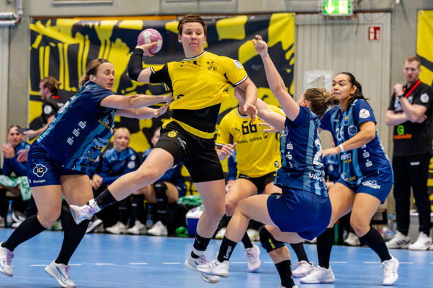 Dortmund, October 7, 2026, Handball, Women s, Alsco Women s Handball Bundesliga, Matchday 5, BVB Borussia Dortmund vs. Buxtehuder SV, Alina Grijseels (BVB), 4 goals scored, Dortmund Sporthalle Wellinghofen, North Rhine-Westphalia, Germany