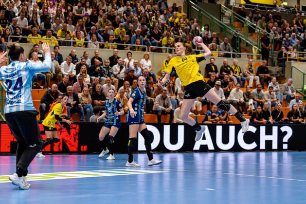 Dortmund, October 7, 2026, Handball, Women s, Alsco Women s Handball Bundesliga, Matchday 5, BVB Borussia Dortmund vs. Buxtehuder SV, Alieke van Maurik (BVB), 14 goals, Dortmund Sporthalle Wellinghofen, North Rhine-Westphalia, Germany