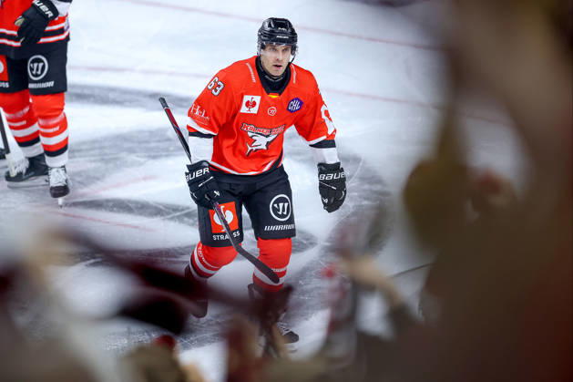 October 7, 2026, Ice Hockey, CHL, Kölner Haie vs. Blue Fox Herning, Champions Hockey League 2026–27, Matchday 5, 2026–27 Season, Lanxess Arena, Cologne: Celebrations after the 3–0 goal by Patrick Russell, Kölner Haie, 63, North Rhine-Westphalia, Germany
