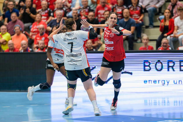 Kelly de Abreu Rosa, Thueringer HC, 77, Diana Doegg Magnusdottir, HSG Blomberg Lippe, 07, Farrelle Alicia Njinkeu HSG Blomberg Lippe, 55 GER, Thueringer HC vs. HSG Blomberg Lippe, Handball, Alsco Women’s Handball Bundesliga, 2026–2027 Season, Matchday 5, Sunday, 7:30 p.m., October 7, 2026 GER, Thueringer HC vs. HSG Blomberg Lippe, Handball, Alsco Women’s Handball Bundesliga, 2026–2027 Season, Matchday 5, Sunday, 7:30 p.m., October 7, 2026, Bad Langensalza Copyright: xMartinxHerbstx