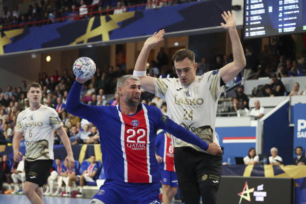 HANDBALL : Paris Saint Germain Vs Celje - Ligue des Champions - 07 10 2026 Luka Karabatic (Paris Saint-Germain) Vs Uros Milicevic (Celje) ParisFrance Copyright: xMichaelxBaucherx