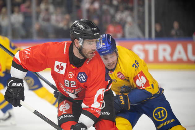 CHL Cologne Sharks vs. Herning Blue Fox, Cologne, October 7, 2026 Marcel Noebels, Kölner Haie, forward, 92 Morten Poulsen, Herning Blue Fox, forward, 38 CHL Kölner Haie vs. Herning Blue Fox on October 7, 2026, at the LanxessArena in Cologne, Germany Copyright: xBEAUTIFULxSPORTS AndreasxDickx