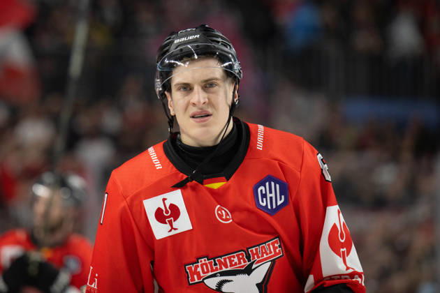 CHL Cologne Sharks vs. Herning Blue Fox, Cologne, October 7, 2026; Mateu Späth, Cologne Sharks, forward, 81; CHL Cologne Sharks vs. Herning Blue Fox on October 7, 2026, at the LanxessArena in Cologne, Germany Copyright: xBEAUTIFULxSPORTS AndreasxDickx