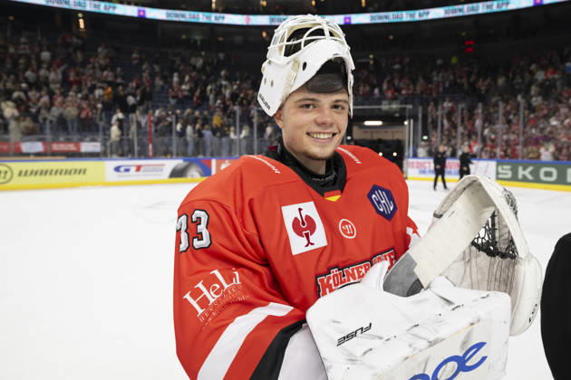 CHL Cologne Sharks vs. Herning Blue Fox, Cologne, October 7, 2026; Nico Wiens, Cologne Sharks, goaltender, 33; CHL Cologne Sharks vs. Herning Blue Fox on October 7, 2026, at the Lanxess Arena in Cologne, Germany Copyright: xBEAUTIFULxSPORTS AndreasxDickx