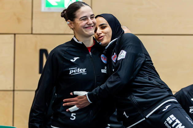 October 7, 2026, GER, Handball, Women, 2026–2027 Season, Alsco 1 Bl, Matchday 5, Thüringer HC vs. HSG Blomberg Lippe, Luca Csikos (Thüringer HC, 5), Maie Gomma (Thüringer HC, 1), 99947 Bad Langensalza, Salza, Halle, Mehrz Sports Hall, Thuringia, Germany