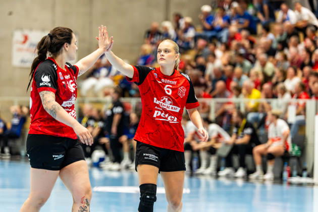 October 7, 2026, GER, Handball, Women, 2026–2027 Season, Alsco 1 Bl, Matchday 5, Thüringer HC vs. HSG Blomberg Lippe, Marcela Arounian (Thüringer HC, 36), Alfa Bra Oddsdottir Hagalin (Thüringer HC, 6), 99947 Bad Langensalza, Salza, Halle, Mehrz Sports Hall, Thuringia, Germany