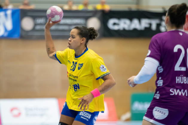 Handball, Alsco HBF1: HC Leipzig vs. TuS Metzingen, October 7, 2026; Sharleen Greschner 20; HC Leipzig, Alsco Women s Handball Bundesliga (HBF1), 2026–2027 season, Matchday 5: HC Leipzig vs. TuS Metzingen on October 7, 2026, at the Markranstädt Sports Center Copyright: xBEAUTIFULxSPORTS JanxKaeferx