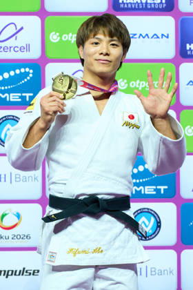 Hifumi Abe (JPN), OCTOBER 5, 2026 -Judo : World Judo Championships BAKU2026 Mens -66kgMedal Ceremony at National Gymnastics Arena in Baku, Azerbaijan. Noxthirdxpartyxsales aflo_354220603 KenxAsakurax