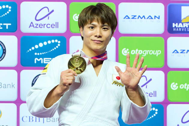 Hifumi Abe (JPN), OCTOBER 5, 2026 -Judo : World Judo Championships BAKU2026 Mens -66kgMedal Ceremony at National Gymnastics Arena in Baku, Azerbaijan. Noxthirdxpartyxsales aflo_354220605 KenxAsakurax