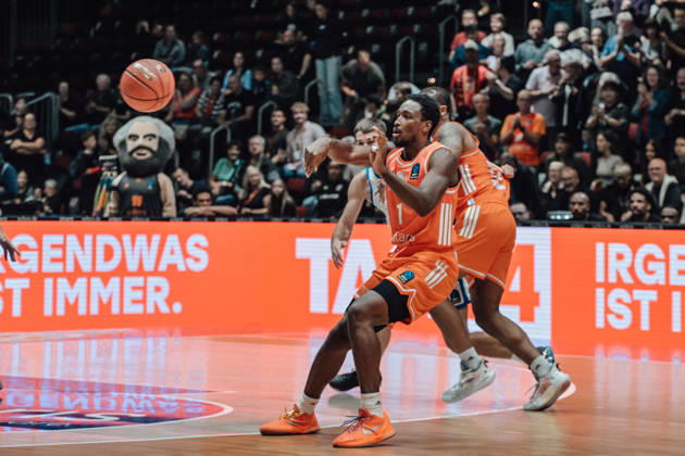 Game Day 2 of the Basketball Eurocup: Niners Chemnitz vs. Klaipedos Neptunas, October 7, 2026, starting at 7:00 p.m., Chemnitz, Chemnitz Arena. In Photo 01: Phlandrous Fleming Jr. Matchday 2 of the Basketball Eurocup: Niners Chemnitz vs. Klaipedos Neptunas, Chemnitz, Saxony, Germany Copyright: xEHLxMedia MichelxKöhlerx 20262709-Niners-Chemnitz-Klaipeda-Neptunas-005