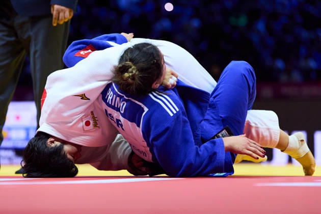 (L-R) Haruka Kaju (JPN), Primo Kerem (ISR), OCTOBER 7, 2026 - Judo : World Judo Championships BAKU2026 Women s -63kgFinal match at National Gymnastics Arena in Baku, Azerbaijan. Noxthirdxpartyxsales aflo_354070341 KenxAsakurax