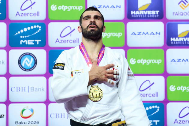 Grigalashvili Tato (GEO), OCTOBER 7, 2026 - Judo : World Judo Championships BAKU2026 Mens -81kgMedal Ceremony at National Gymnastics Arena in Baku, Azerbaijan. Noxthirdxpartyxsales aflo_354070414 KenxAsakurax