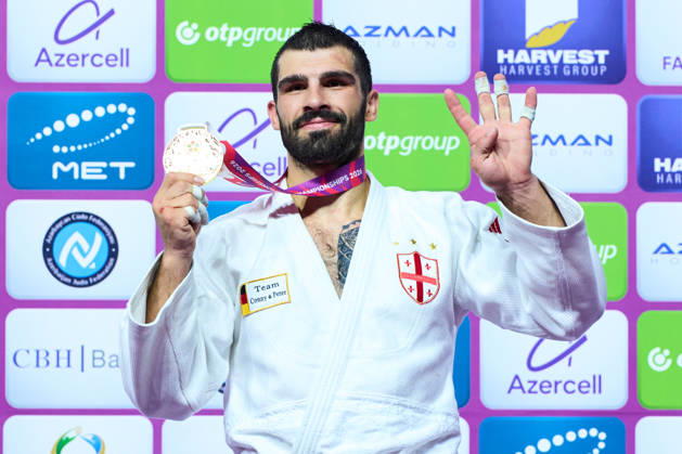 Grigalashvili Tato (GEO), OCTOBER 7, 2026 - Judo : World Judo Championships BAKU2026 Mens -81kgMedal Ceremony at National Gymnastics Arena in Baku, Azerbaijan. Noxthirdxpartyxsales aflo_354070419 KenxAsakurax