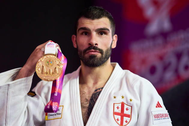 Grigalashvili Tato (GEO), OCTOBER 7, 2026 - Judo : World Judo Championships BAKU2026 Mens -81kgMedal Ceremony at National Gymnastics Arena in Baku, Azerbaijan. Noxthirdxpartyxsales aflo_354070423 KenxAsakurax